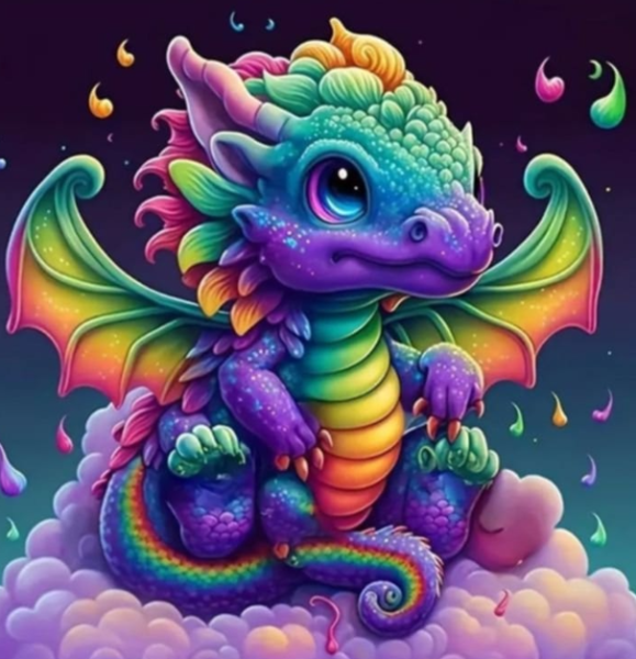 Diamond Painting Baby Drache